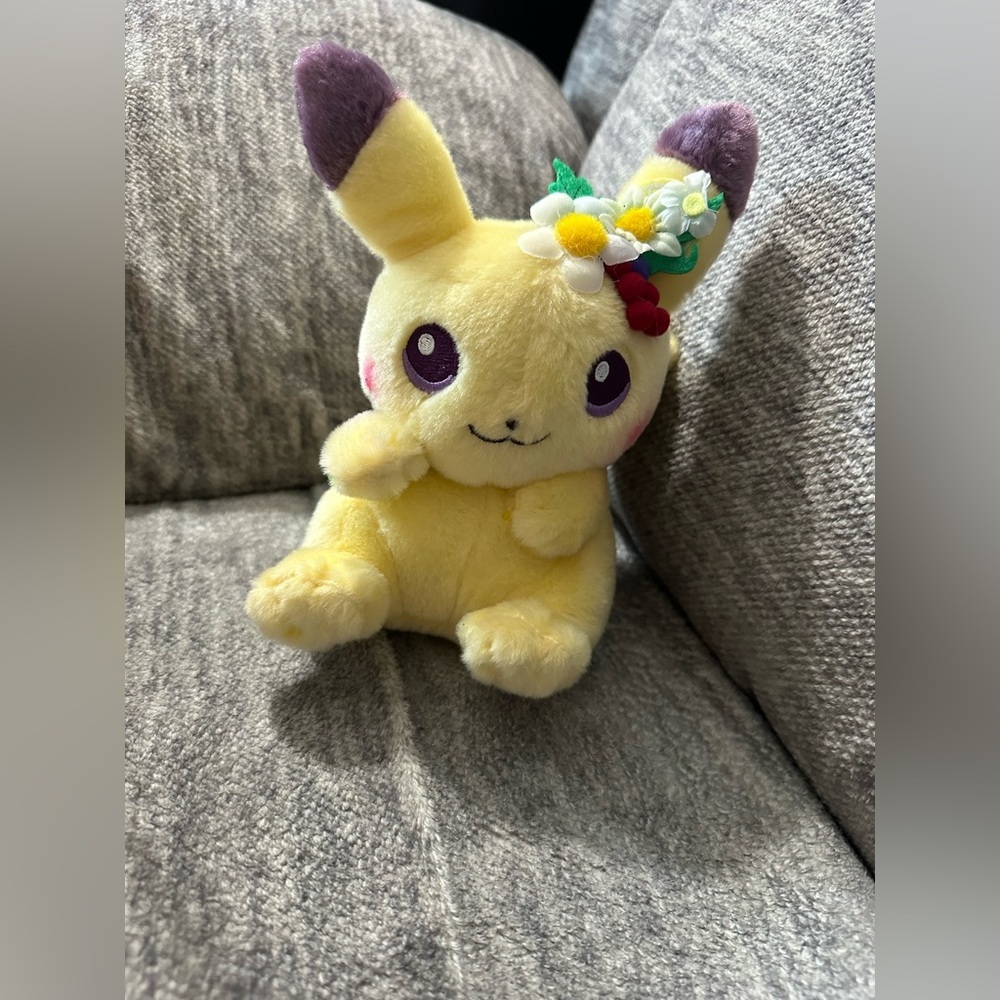 Pokemon Pikachu Ultra Soft Fluffy Floral Plushie